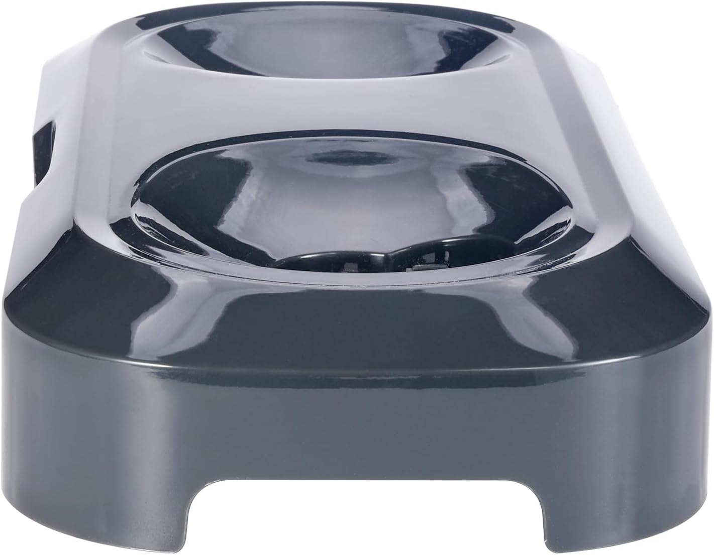Stainless Steel Double Pet Bowls with Stand, Food Grade Cat and Dog Feeding Bowls, Black Base