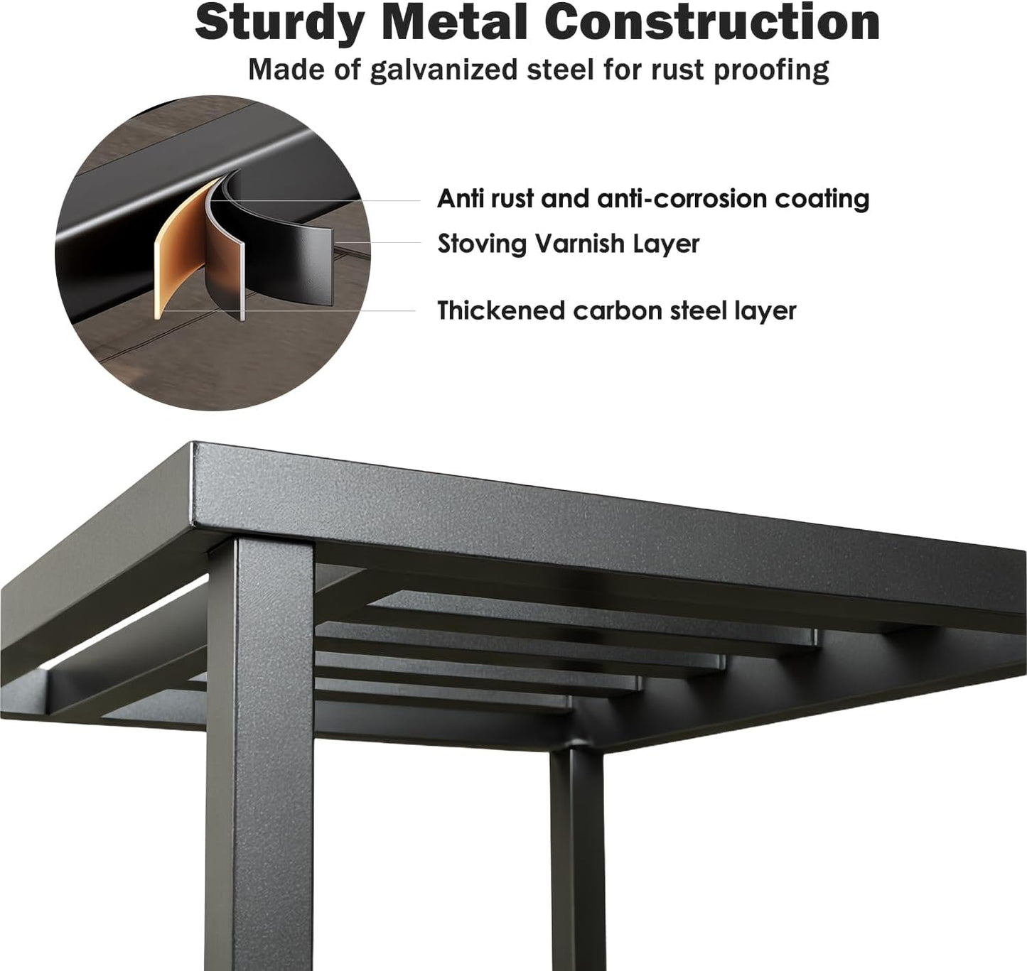 Plant Stand Indoor Outdoor,13 Inch Round Metal Plant Stands Riser,Heavy Duty Wrought Iron Pedestal Holders for Large Flower Pot,Outside Rust-Proof Black Flower Display Shelf for Patio,2-Pack