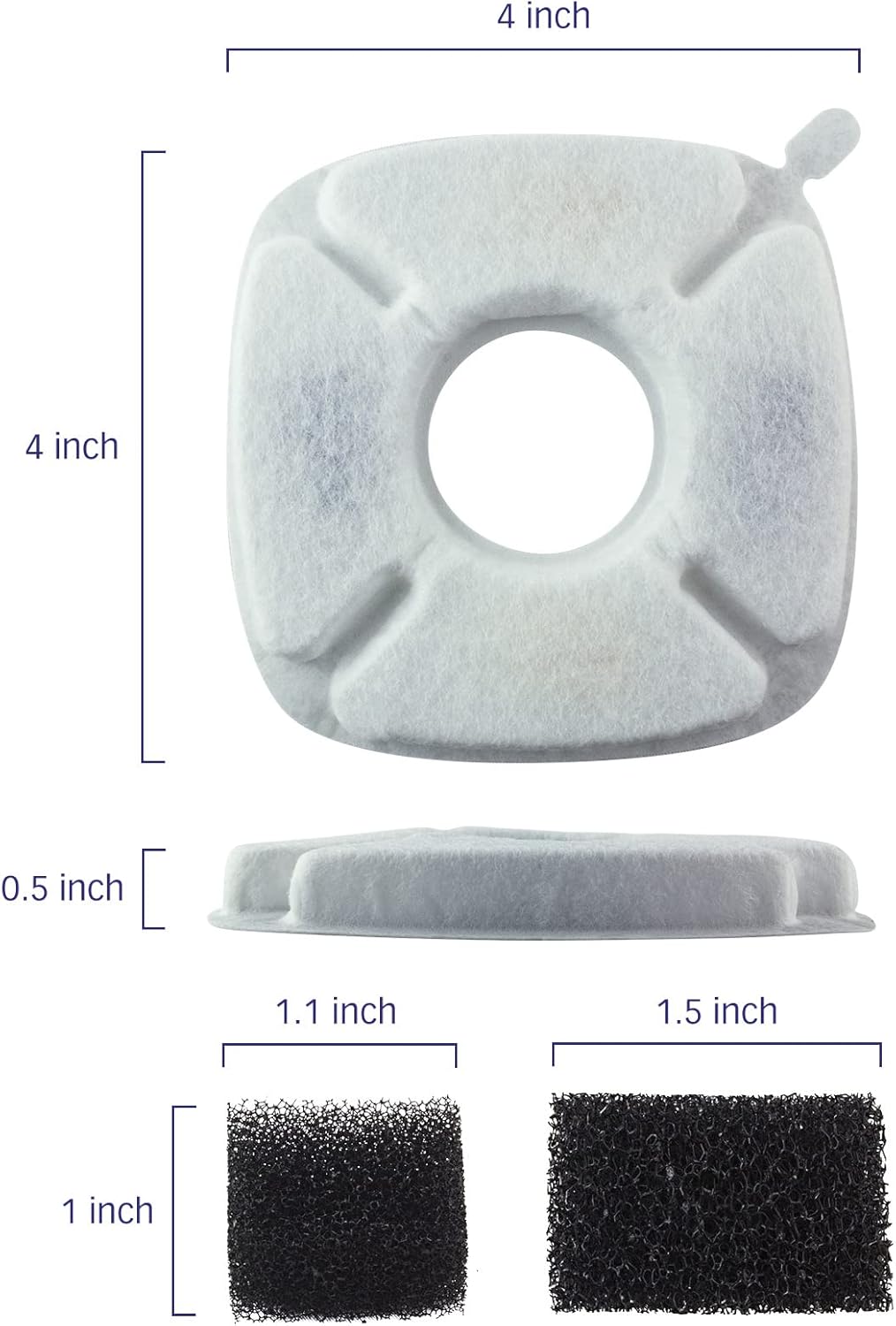 PET STANDARD Water Filters, Compatible with VEKEN® 95oz/2.8L Fountain, Pack of 12