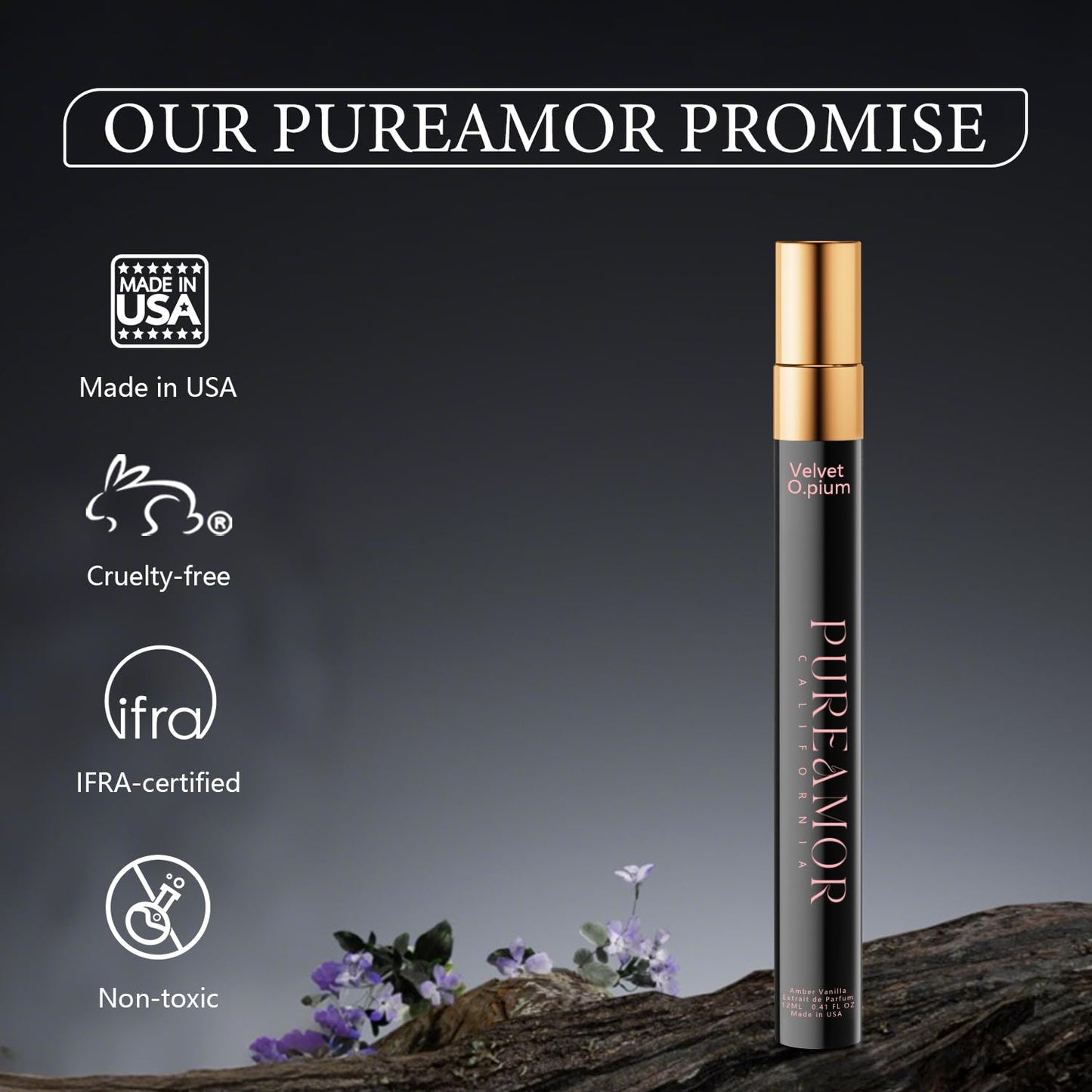 PUREAMOR Pheromones Perfumes for Women, Amber Vanilla Perfume, Long Lasting Eau De Parfum, Premium Sent Blend Cologne for Men & Women, 0.41 fl.oz Travel Size Perfumes Spray
