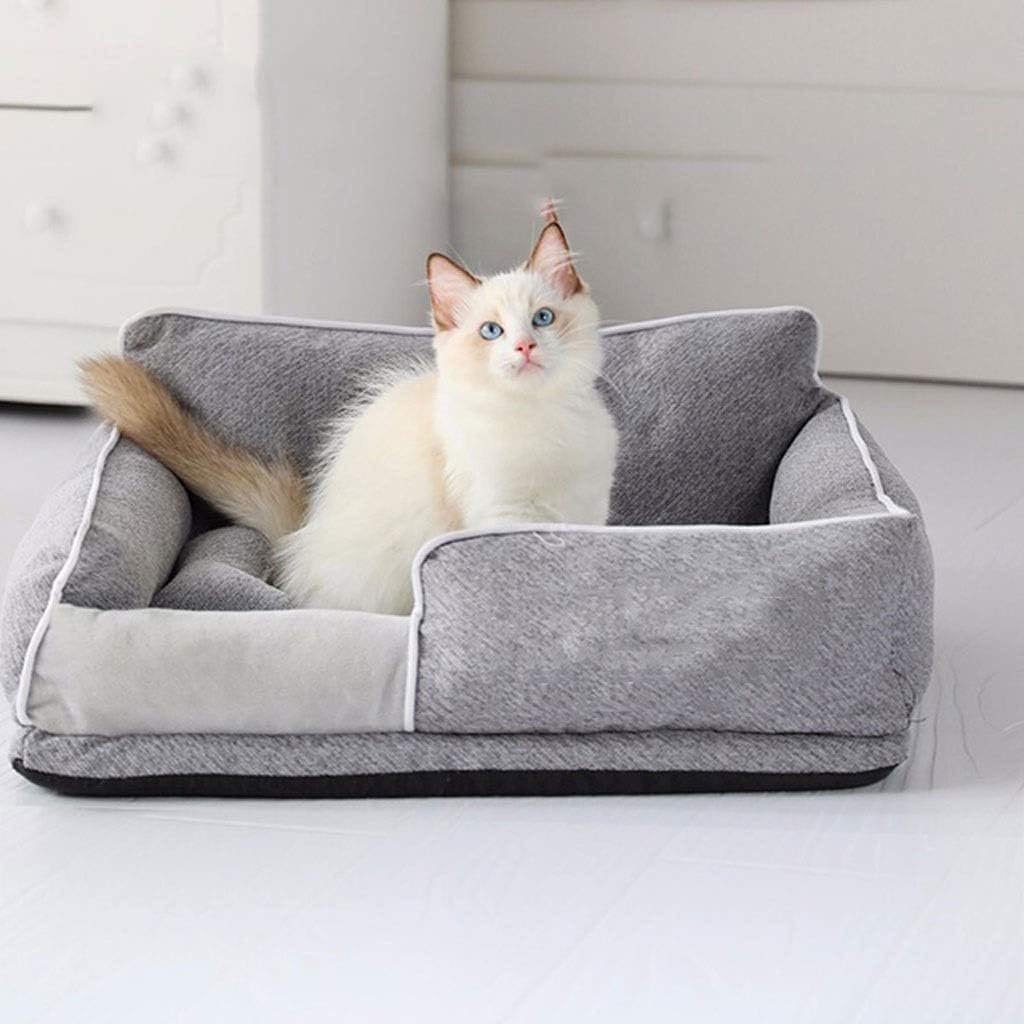 Kennel High Back Four Seasons Universal Dog Bed Removable And Washable Back Cat Litter Cat Villa Large Dog Small Dog Teddy Dog Bed Dog House Cat Litter Winter Warm Dog Bed P (Small)