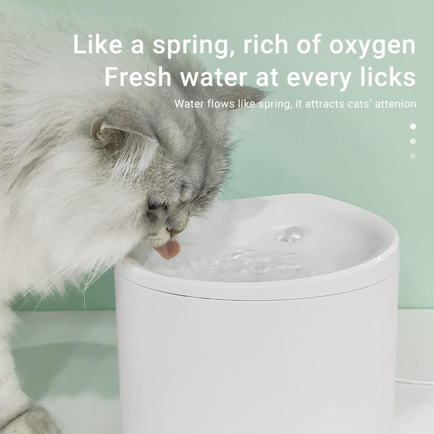 Cat Water Fountain, 84oz/2.5L Ultra Quiet Pet Water Fountain with Quadruple Filtration, Dog Water Bowl Dispenser Drinking Water for Cats Dogs,White