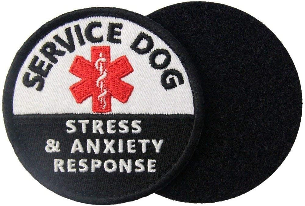 Service Dog PTSD Do Not Distract, Not All Disabilities are Visible, Stress Stress Anxiety Response Vests/Harnesses Emblem Embroidered Fastener Hook Loop Backing Patches