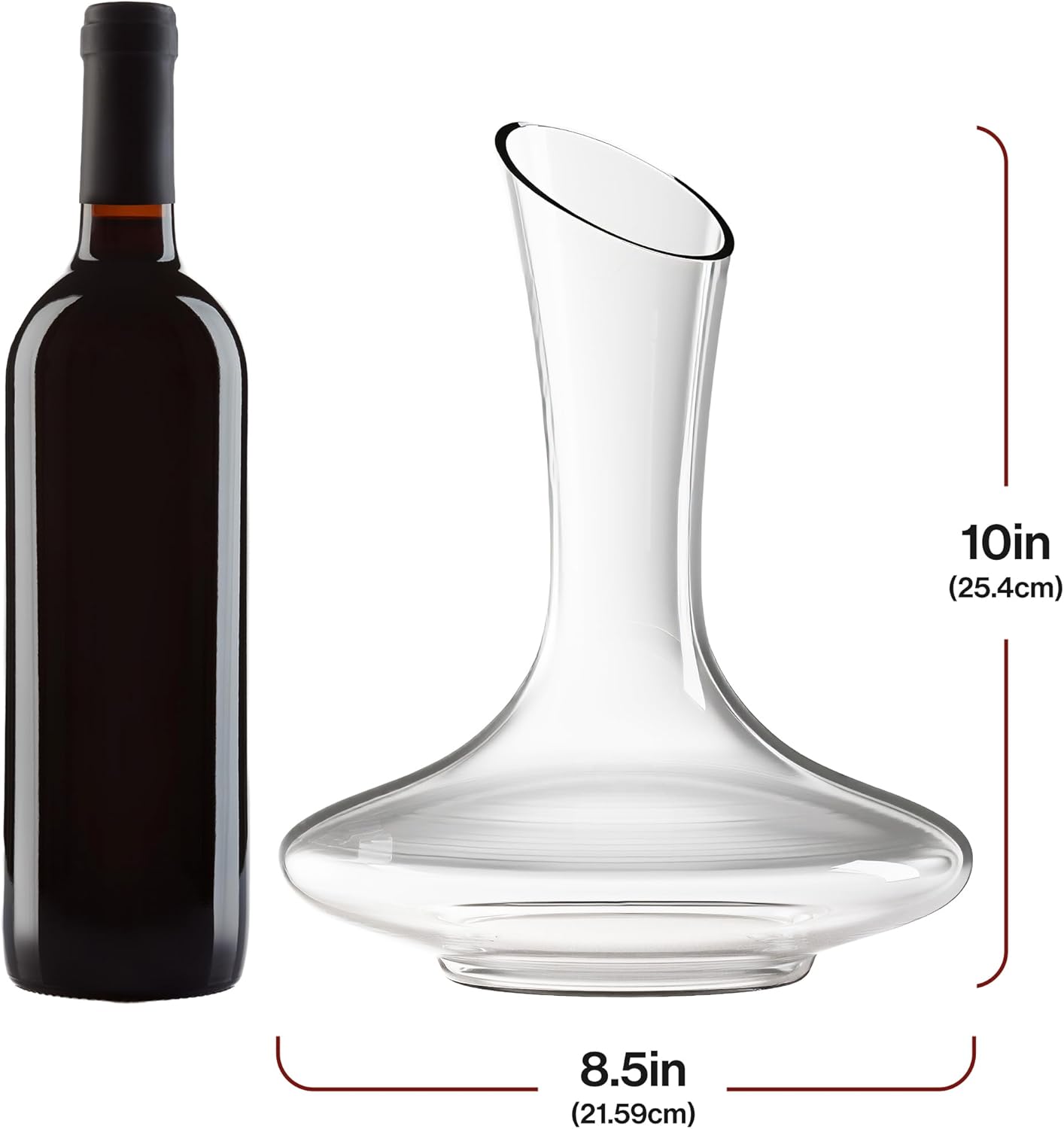 Le Chateau Crystal Wine Decanter with Built-in Aerator – 750ml Giftable Hand Blown Glass Carafe, Enhances Aroma & Flavor with Elegant Design - Red Wine Accessories for Wine Lovers