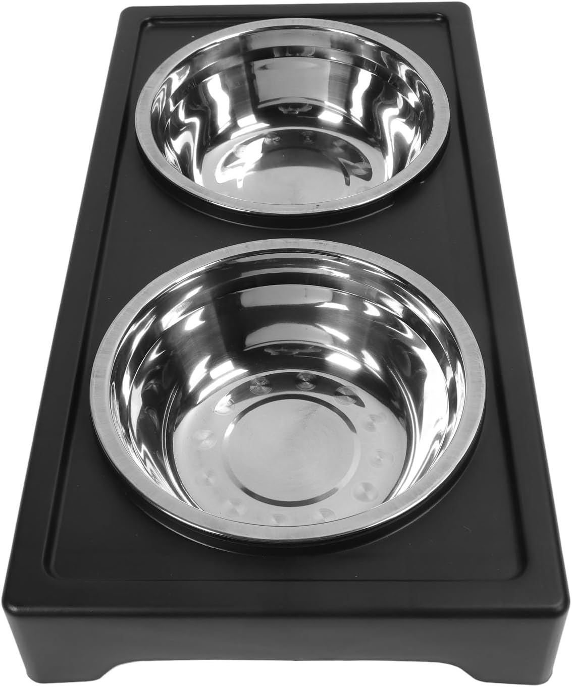 Pilipane Elevated Dog Bowls Prevent Slip Height Adjustable Raised Dog Bowl Stand with 2 Stainless Steel Food Bowls for Dogs Cats