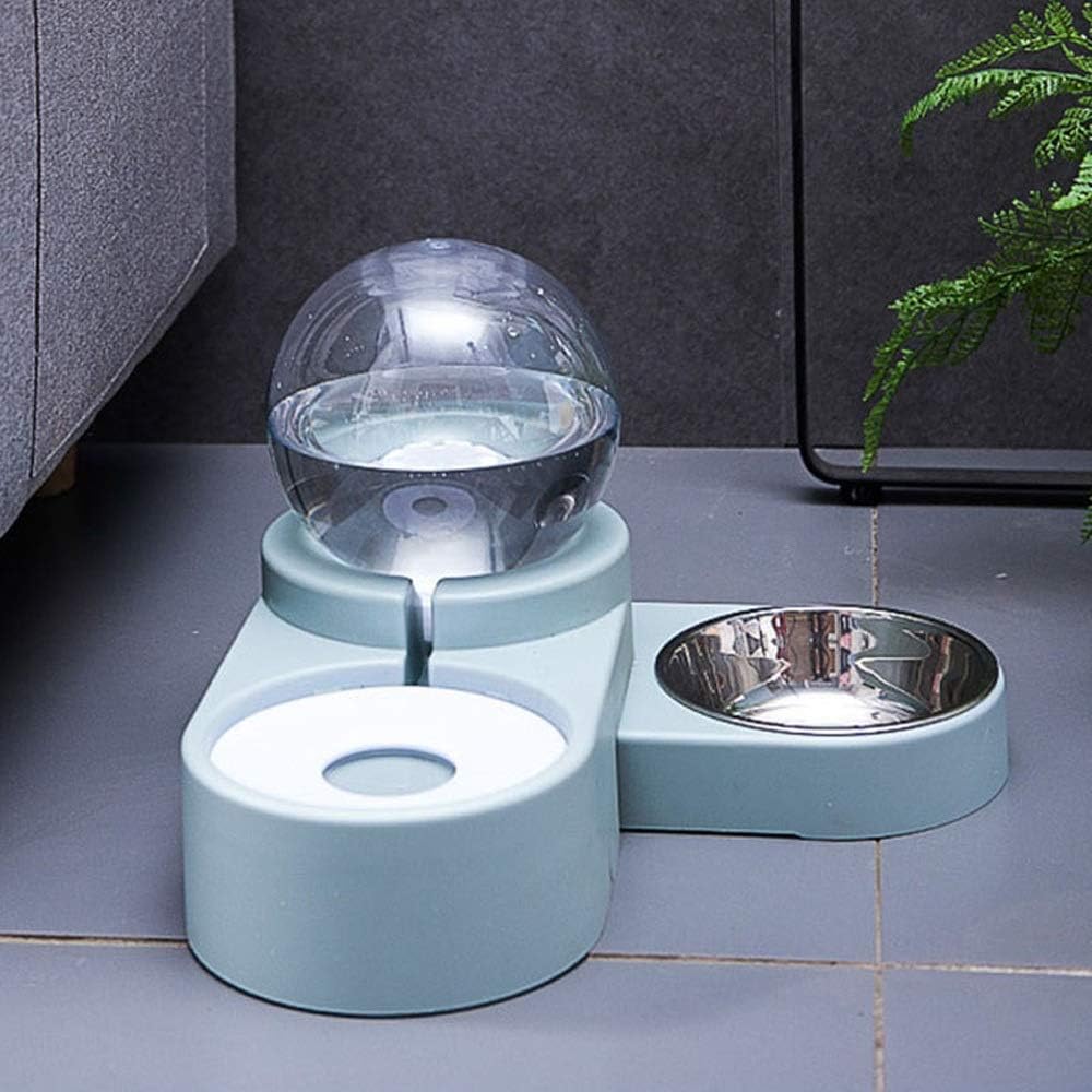 Dog Bowls Cats Water Fountain Automatic Pet Feeder for Dogs Cats 1.8L Pet Drinking Dispenser Dog Double Bowl (Color : Blue) (Pink)