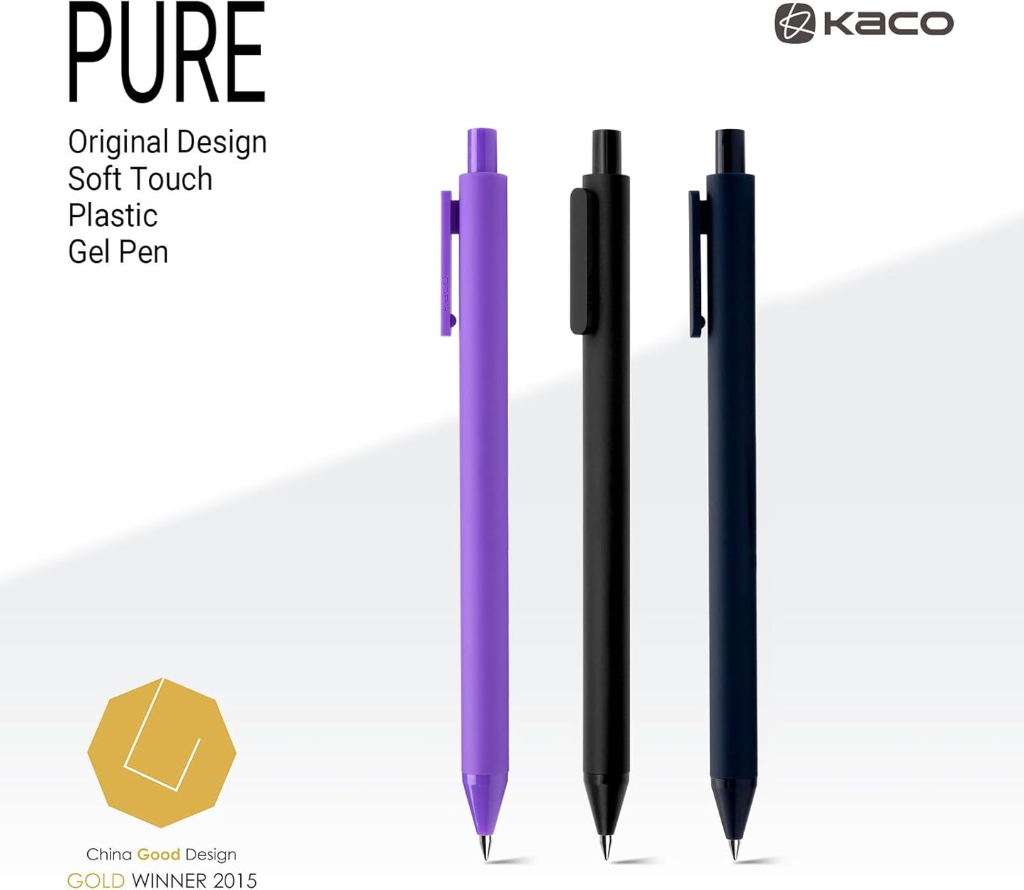 Kaco Gel Pens 20 Assorted Color Ink 0.5mm Fine Point, Cute Stationery Journaling Note Taking Pens Retractable Office Supplies