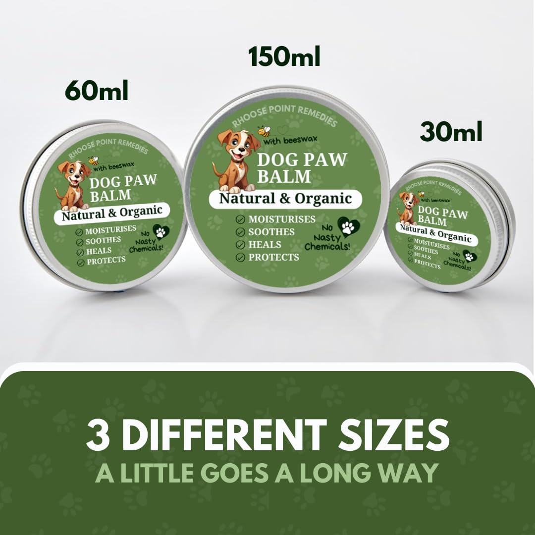 Lick Safe Dog Paw Balm - Softens, Heals, Soothes & Protects Dogs Paws, Noses & Skin. All Natural, Organic Ingredients. Lick-Safe Protection for Dogs with Beeswax (2 fl.oz - Standard Tin)