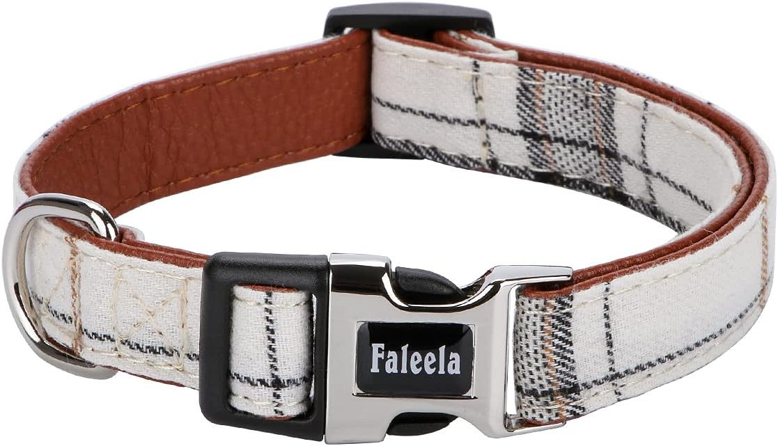 Faleela Soft &Comfy Bowtie Dog Collar,Detachable and Adjustable Bow Tie Collar,for Small Medium Large Pet (S, Beige)