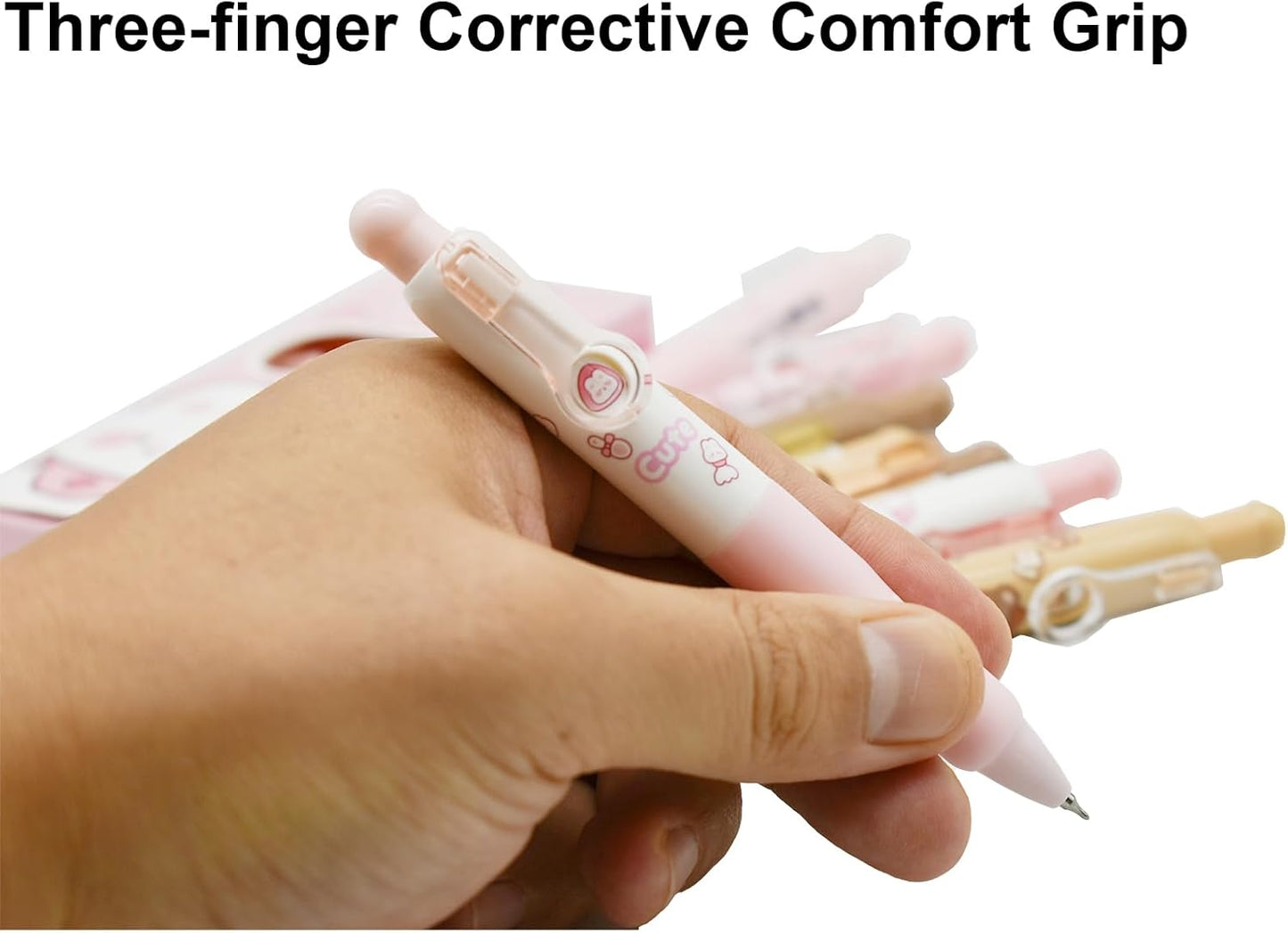 Maydahui 8 Pcs Cute Mini Bunny and Bear Pens Kawaii Rabbit Pen Retractable Short Small Pocket Size Changeable Images Black Ink for Purse Notebook Shcool Office