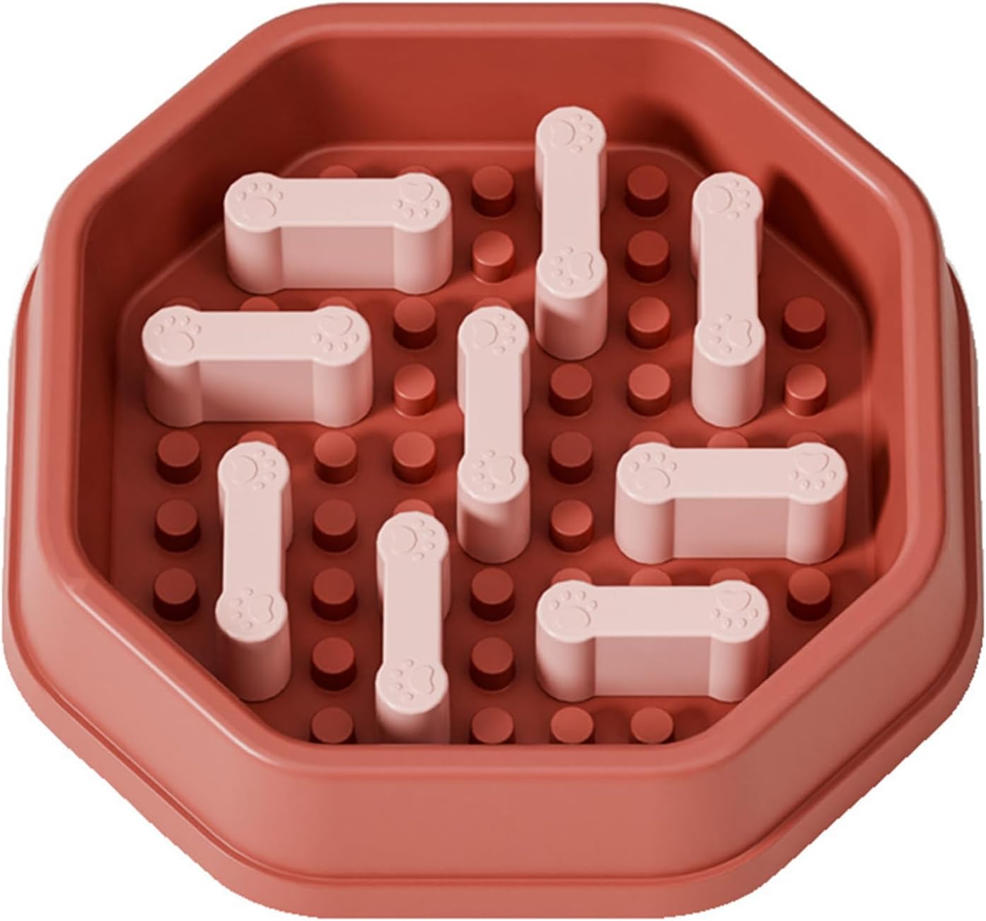 YiZYiF Slow Feeder Dog Bowl for Fast Eaters Durable Plastic Maze Design Bowl Reduces Eating Speed Prevents Gastric Bloat Pink One Size