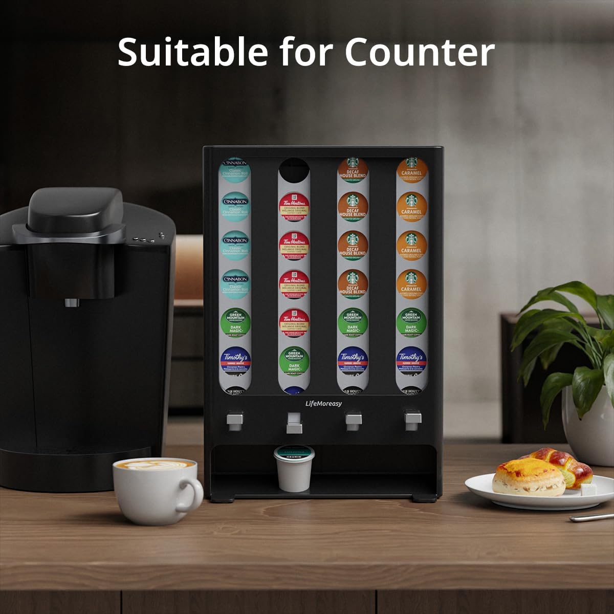 K Cup Holder Creative Coffee Pods Storage Stand Vending-Style K Pod Dispenser K Cup Organizer for 28 Pods