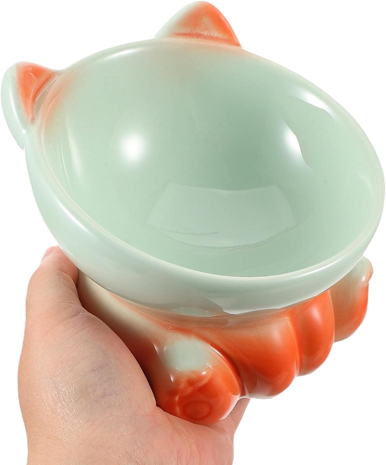 Milisten Elevated Cat Food Bowl Water Dish Raised Pet Feeder with Slow Feeding Design Sturdy Plastic Raised Cat Feeder Stand and Small Dogs Travel-Friendly Pet Eating Bowl
