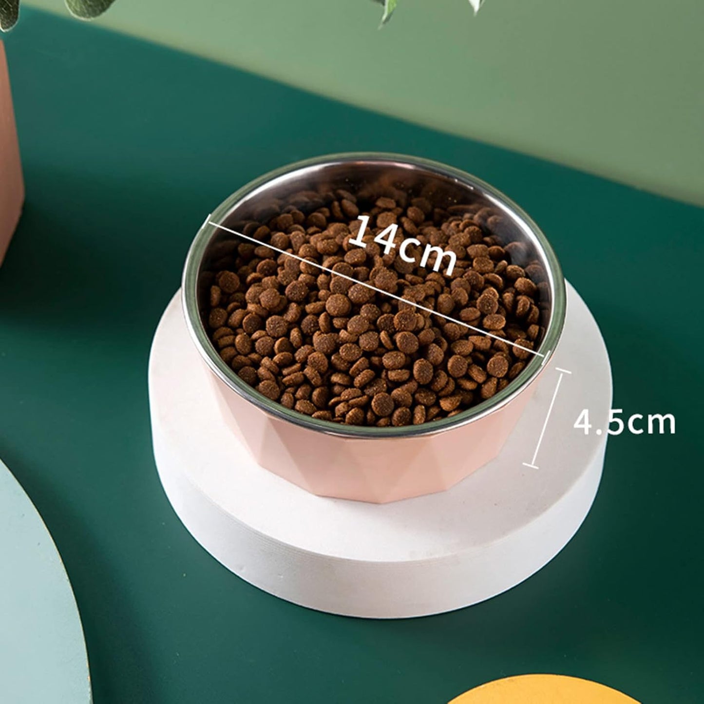 Elevated for Bowls Small Dog Raised Food Feeding Dish Stainless Steel Bowl with Stable Stand Feeder for Cats and Pup
