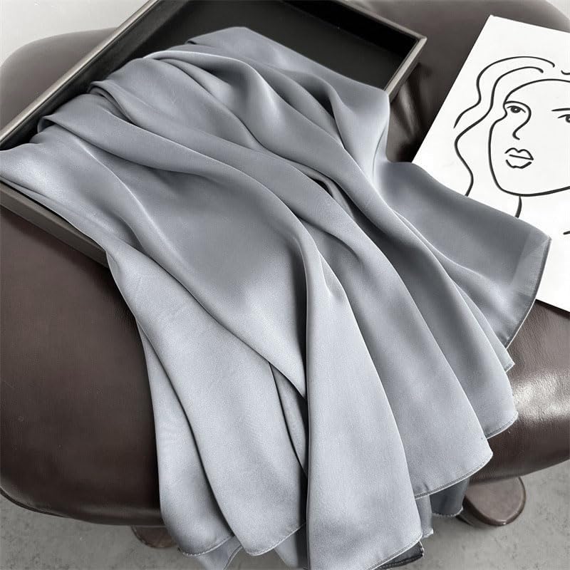 Long Silk Feeling Satin Scarf Smooth Lightweight Sunscreen Satin Shawls Wrap Headscarf for Women