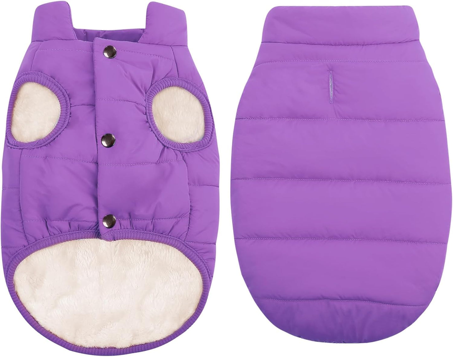 ASENKU Dog Winter Coat - Waterproof Windproof Dog Jacket, Warm Snowproof Doggie Puffer Vest for Cold Weather, Lightweight Snow Coats for Small Medium Large Dogs (Purple, XL)