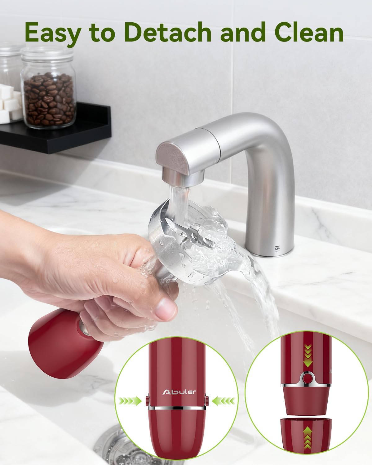 Immersion Blender 5 in 1 Hand Blender, Abuler 1000W Hand Mixer Stick,12 Speed Handheld Blender 304 Stainless Steel with 600ml Mixing Beaker, 500ml Chopper, Whisk and Milk Frother for Soup, Baby Food