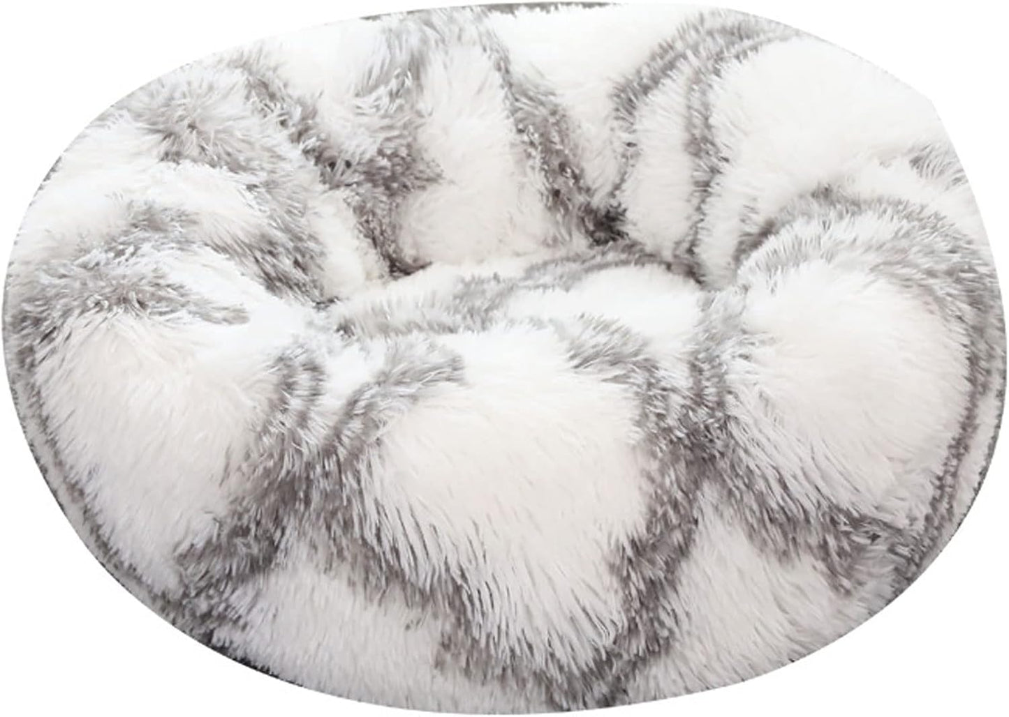 Round Mixed Color Long Plush Dog Beds for Large Dogs Donut Cuddler Pet Beds for Medium/Large/Extra Large Dogs Soft and Comfortable Cat Beds with Washable Cover (Color : 03, Size : Medium)