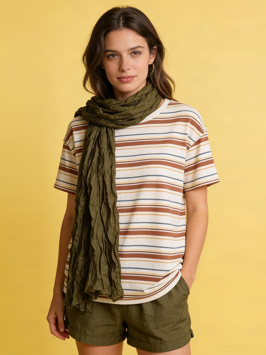 3 Packs Cotton Hemp Shawl Wrap Long Head Neck Scarf for Women and Men Lightweight Four Season Use