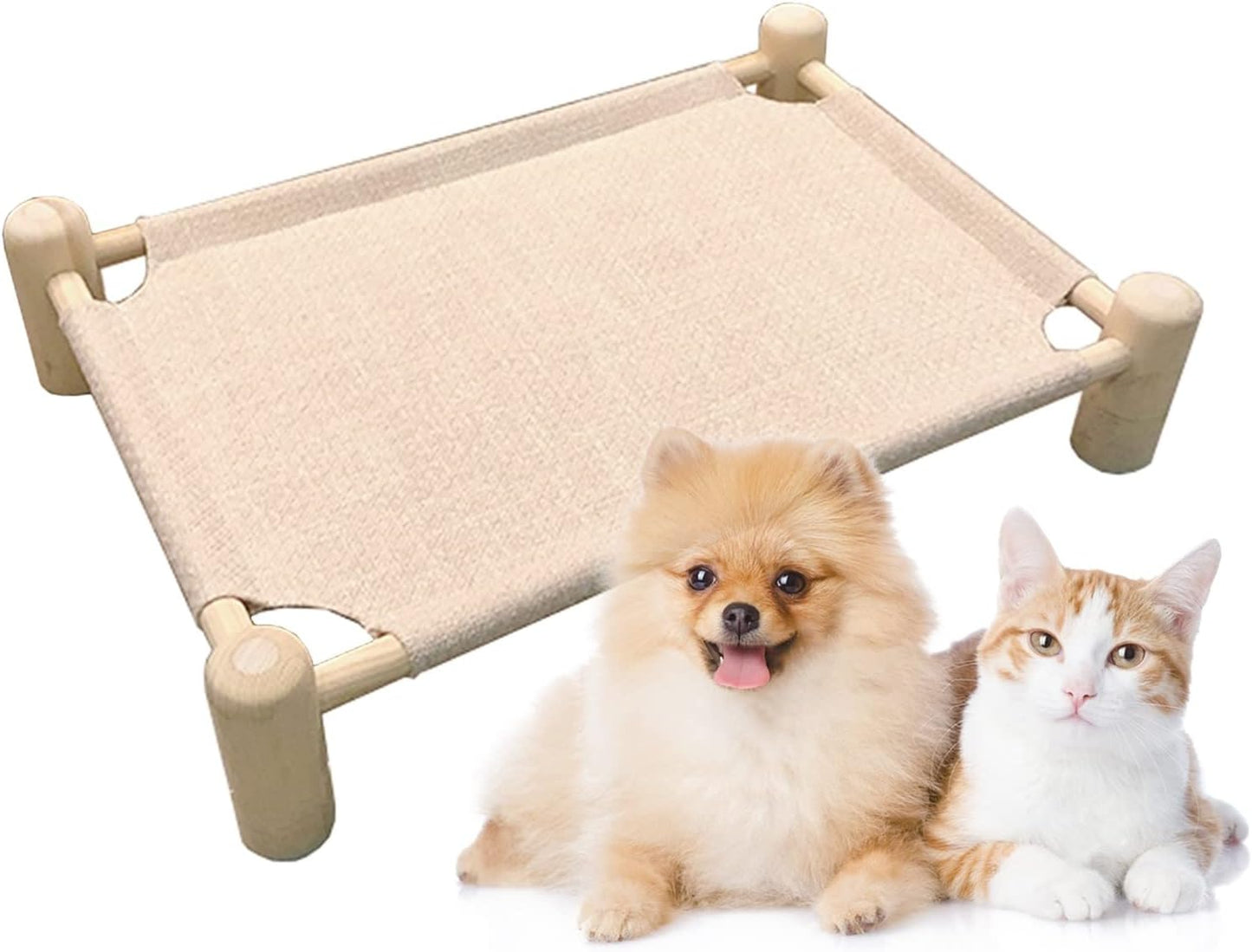 Pet Bed Indoor Outdoor Cooling Raised Pet Cot with Linen, Small Medium Orthopedic Joint Relief Elevated Dog Cat Bed, for Pets Within 12 Kg / 26 Lbs