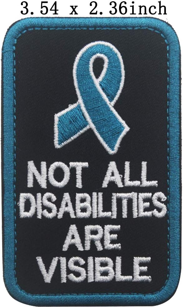 Service Dog PTSD Do Not Distract, Not All Disabilities are Visible, Stress Stress Anxiety Response Vests/Harnesses Emblem Embroidered Fastener Hook Loop Backing Patches