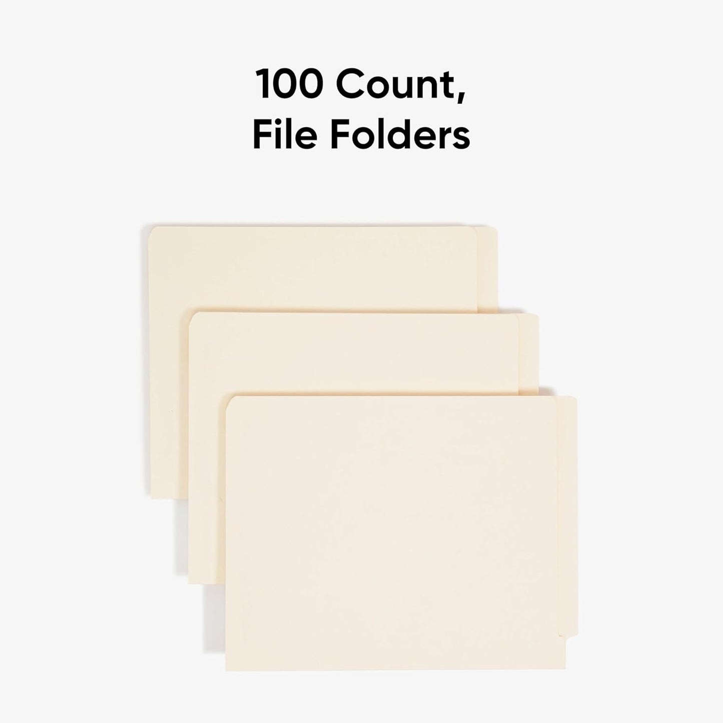 Smead Shelf-Master End Tab File Folders, 100 Count, Manila, Reinforced Straight-Cut Tabs, Letter Size