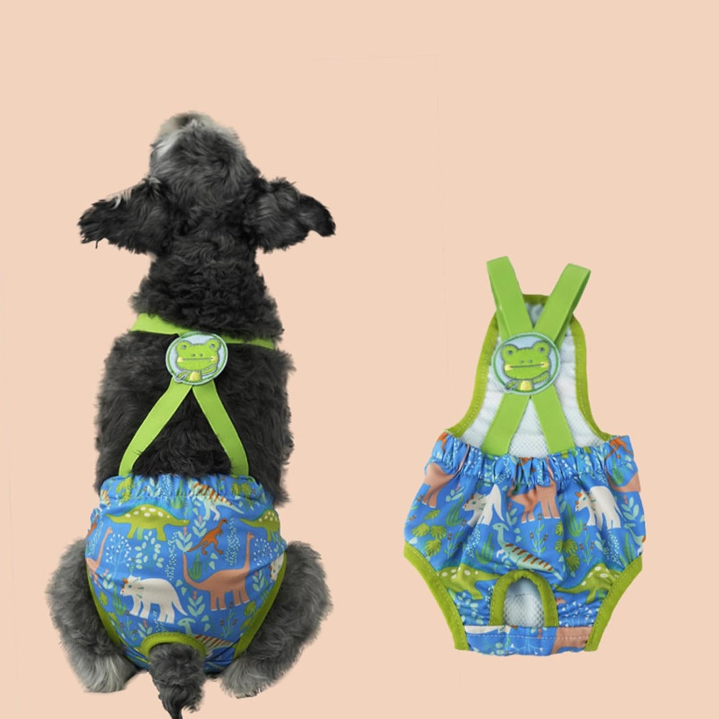 Diaper for Dogs - Washable Female Wraps with Suspender - Reusable Doggy Diaper - for Home Apartment Indoor Outdoor Travel Car Crate Kennel Yard Park Beach Camping