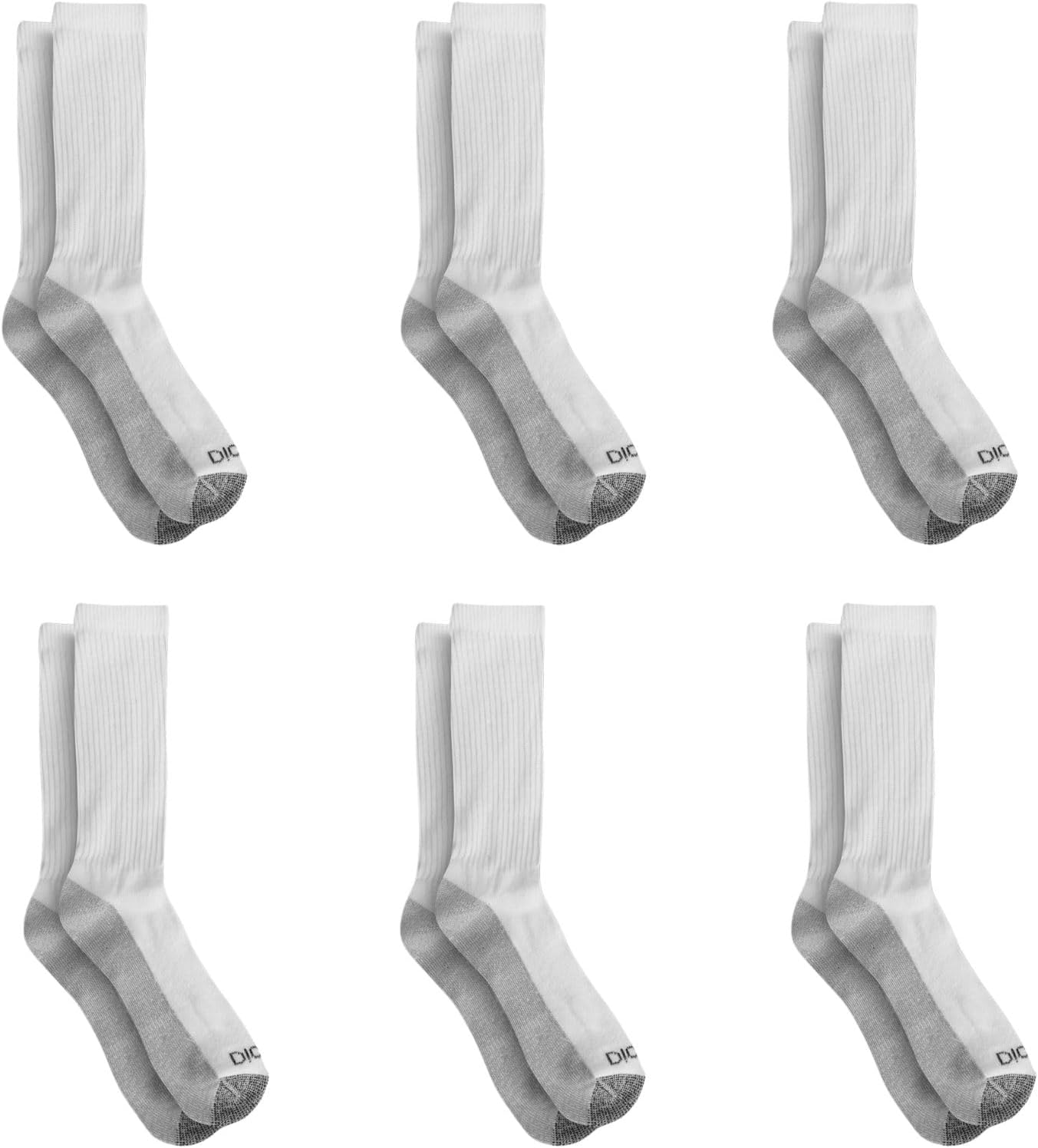 Dickies Men's Dri-Tech Original Moisture Control Crew Socks, Available in M-XXL (6, 12, 18 Pairs)