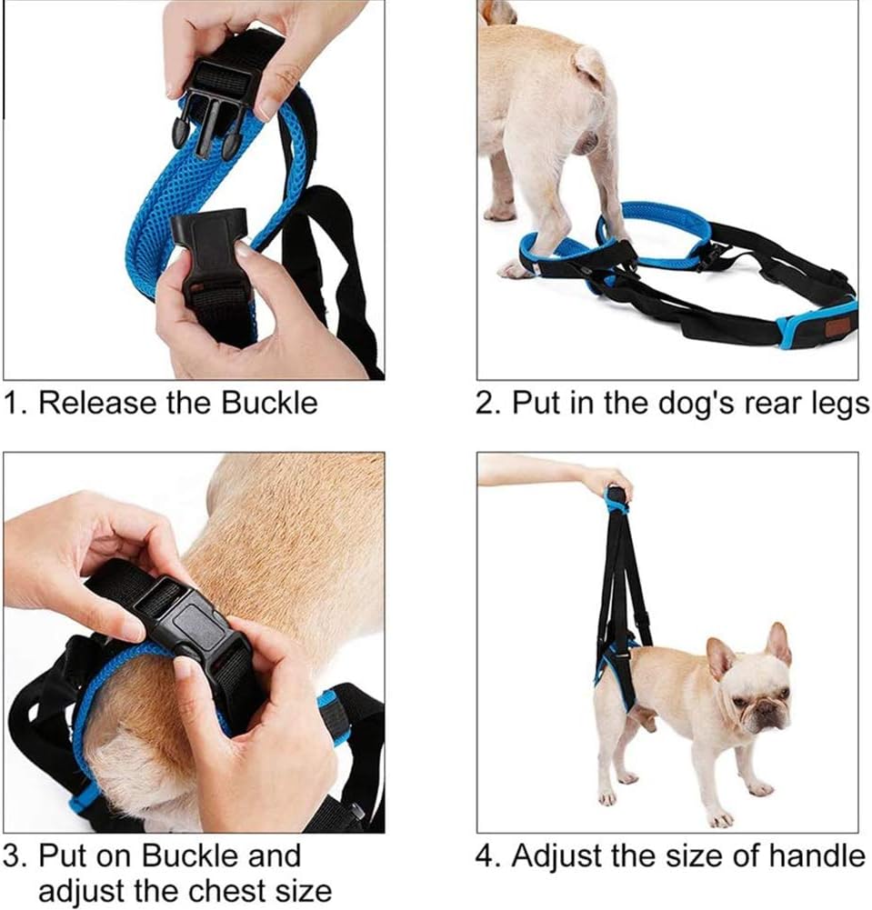 Lifting Harness for Dogs Back Legs Pet Support Harness Rear Helps with Poor Stability Joint Injuries Elderly and Arthritis Rehabilitation Rehab (Small)
