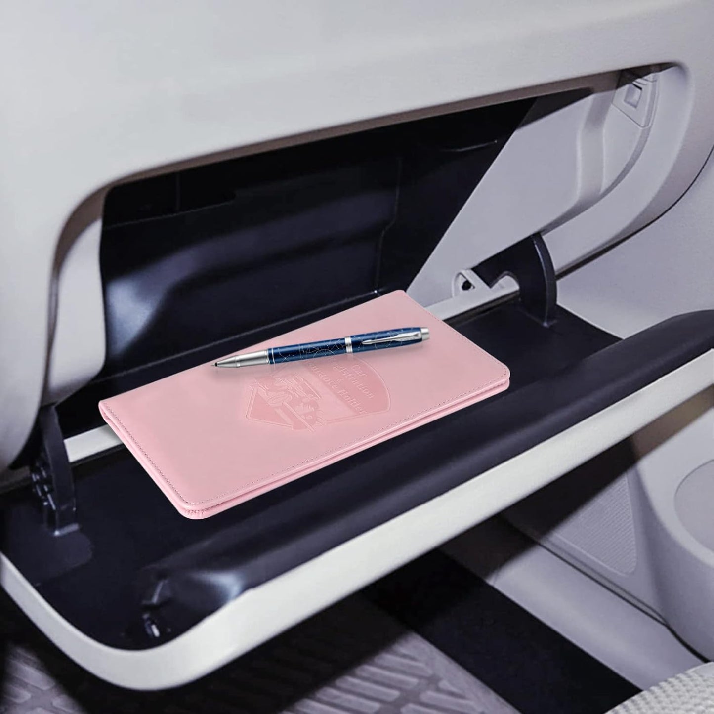 CoBak Car Registration and Insurance Holder - Vehicle Glove Box Car Organizer, Auto Truck Comparment Accessories Case with Magnetic Closure for Essential Document, Driver License, Cards