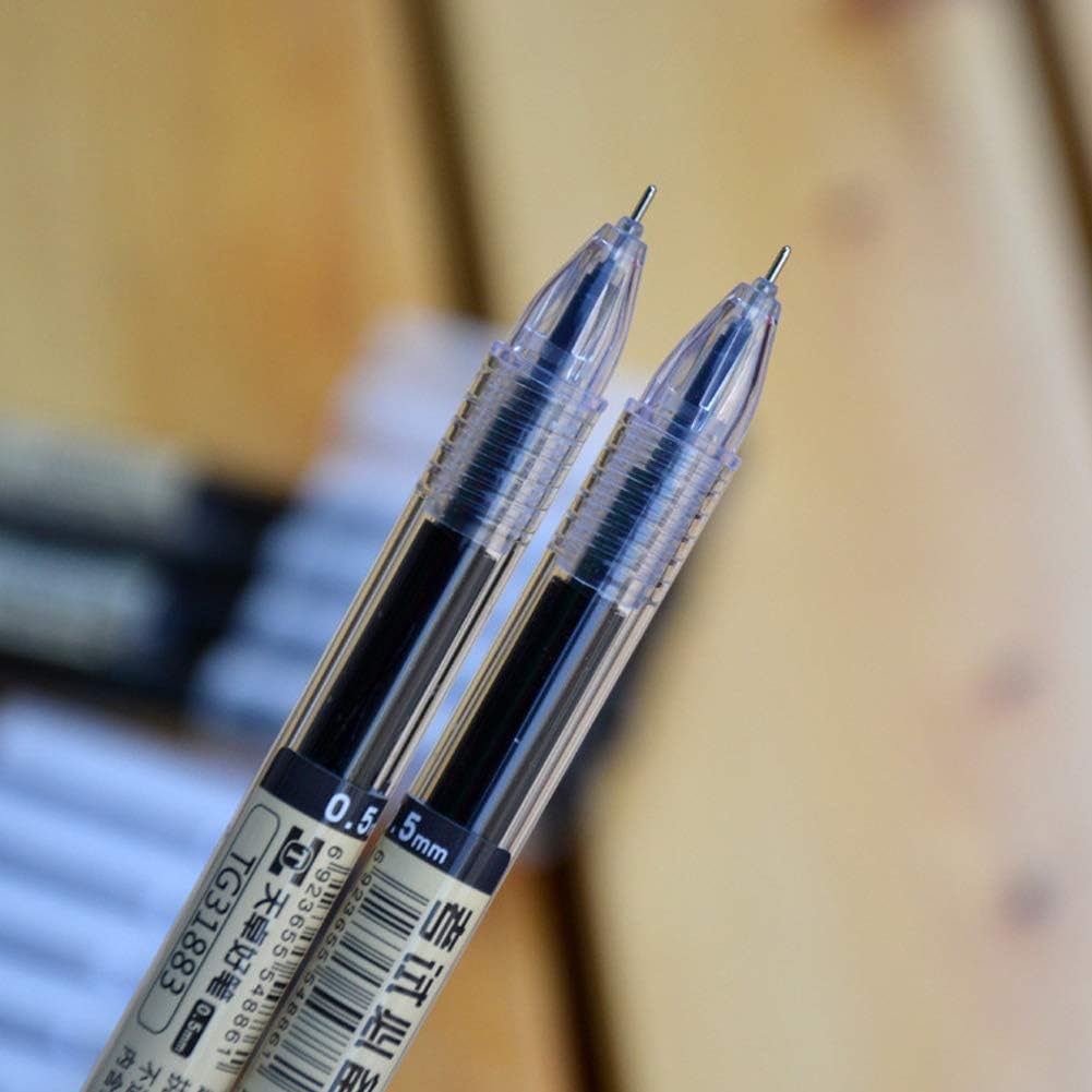 sencoo 12 pack Black Gel Ink Pen Extra Fine Point Pens Ballpoint pen 0.35mm Black Office School Stationery Students Pens