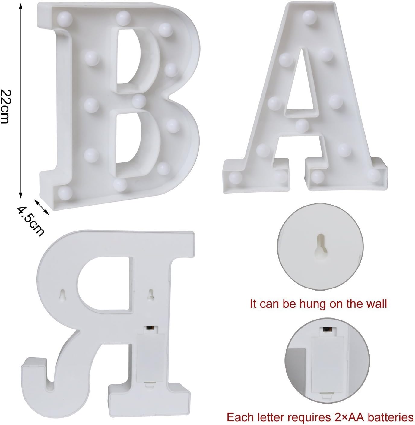 BAR - Illuminated Marquee Bar Sign - Lighted LED Marquee Word Sign - Pre-Lit Pub Sign Light Battery Operated (23.03-in x 8.66-in)
