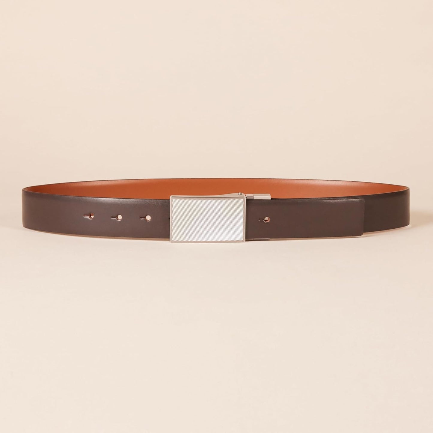 Amazon Essentials Men's Leather Reversible Plaque Dress Belt