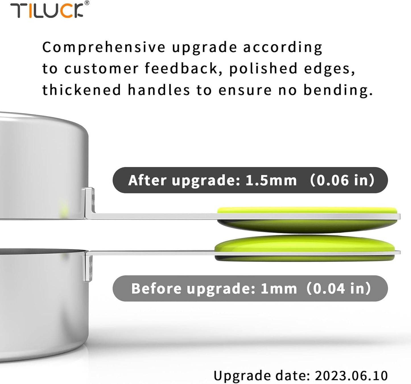 TILUCK Measuring Cups and Spoons Set, Stainless Steel, Kitchen Utensils for Cooking and Baking (10)