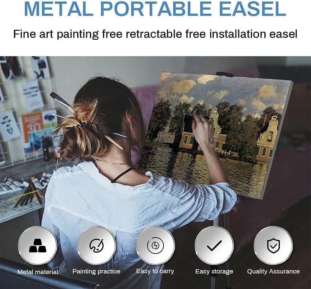Art Easel Stand for Painting and Sign - RRFTOK Aluminum 66 Inch Metal Tripod Adjustable Portable Easels for Display - Canvas Stand for Floor Drawing - Gifts for Artists Woman or Teen Art Supplies