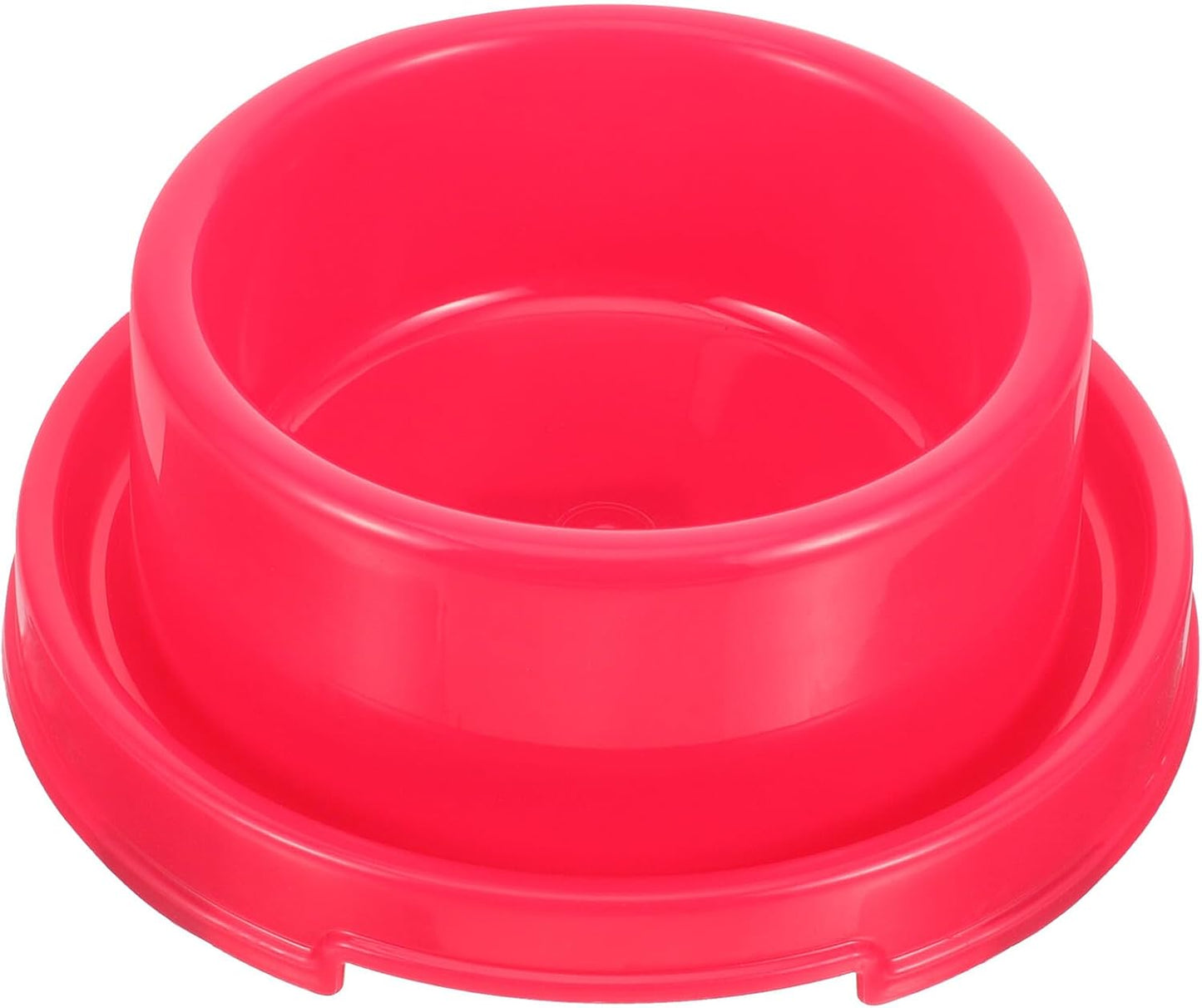 Milisten Dog Feeding Bowl Plastic Pet Feeder Red Round Dog Food Container Single Bowl for Puppies