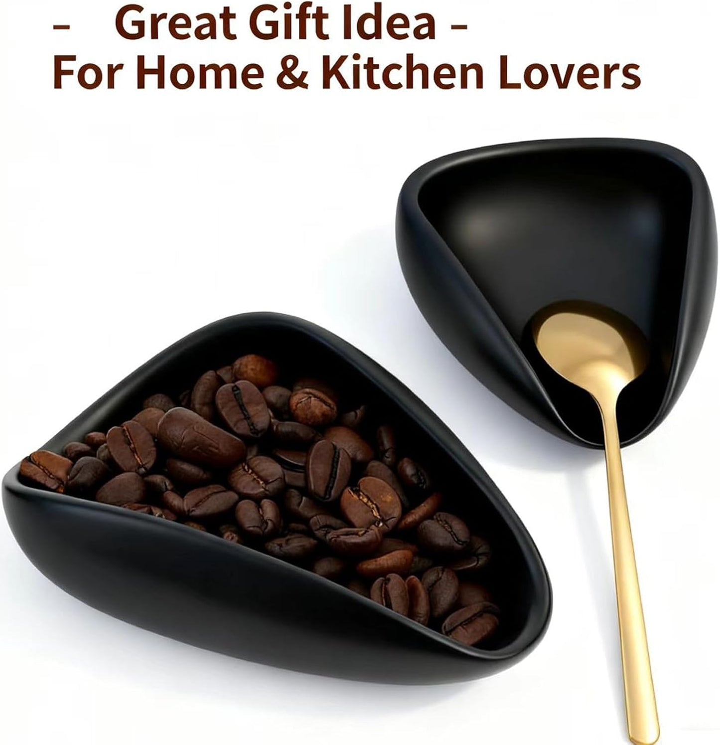 Ceramic Coffee Bean Dosing Cup + Sprayer Gift Set, Spoon Rest, Mini Coffee Spoon Holder for Tea Spoons Stirrers, Coffee Station Decor, Espresso Coffee Bar Accessories & Essentials