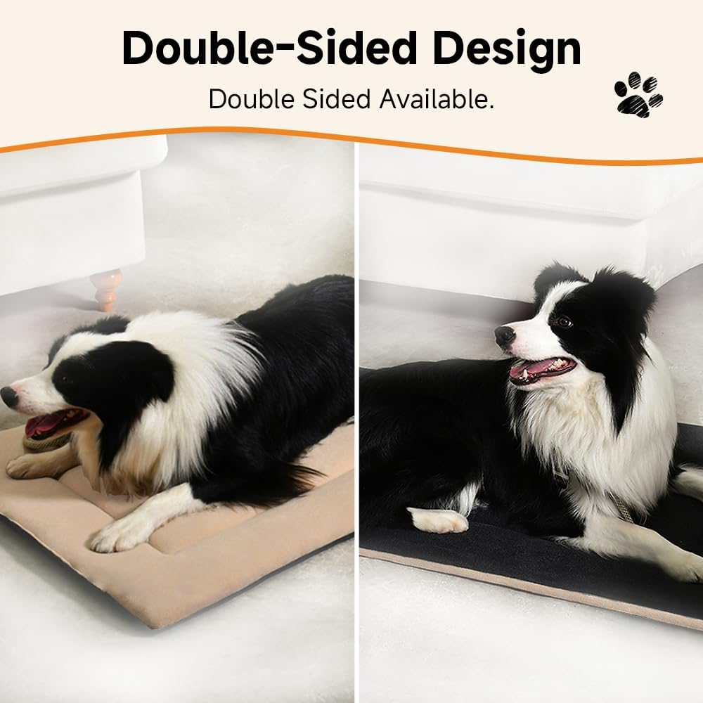 Dog Bed Crate Pad 24" L x 18" W Kennel Pad Machine Washable Entire Dog Crate Beds Double Sided Pet Mat