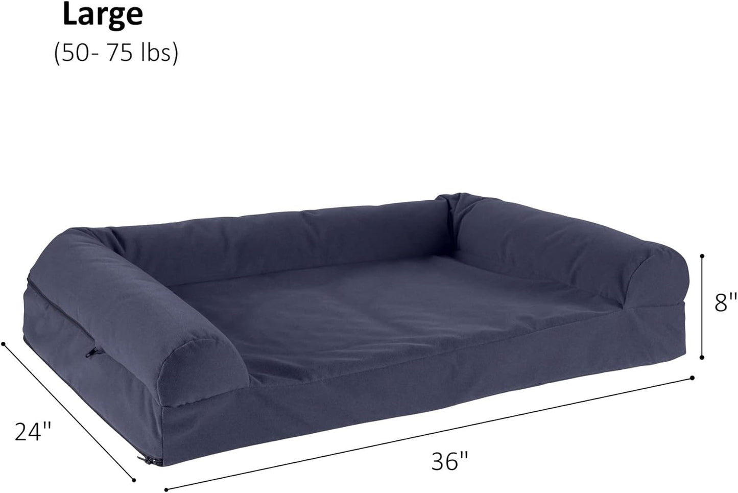 Happy Hounds Luna Sofa Dog Bed, Denim, Large (36" x 24")