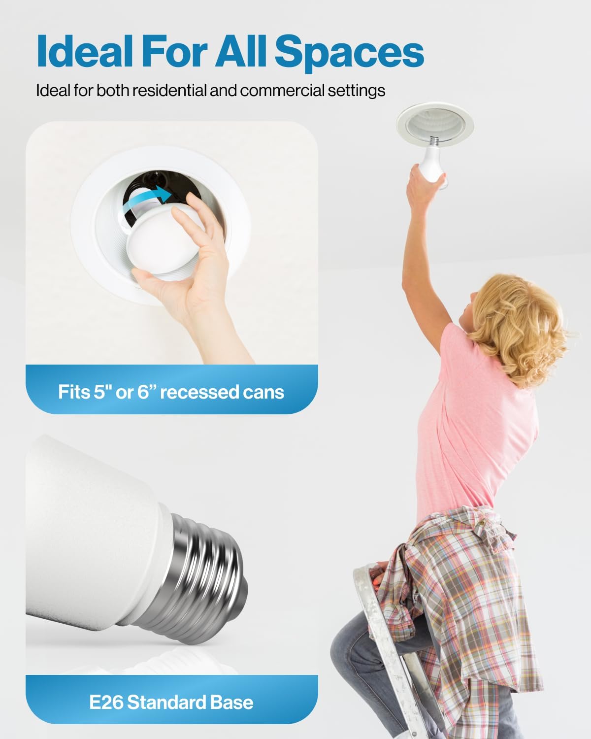 Sunco 6 Pack BR30 Light Bulbs LED, Recessed Can Light Bulbs, Indoor Flood Bulb, 850 LM, 11W (65W Equivalent), 5000K Daylight, Dimmable, E26 Base, for Home, Kitchen, Bedroom UL.