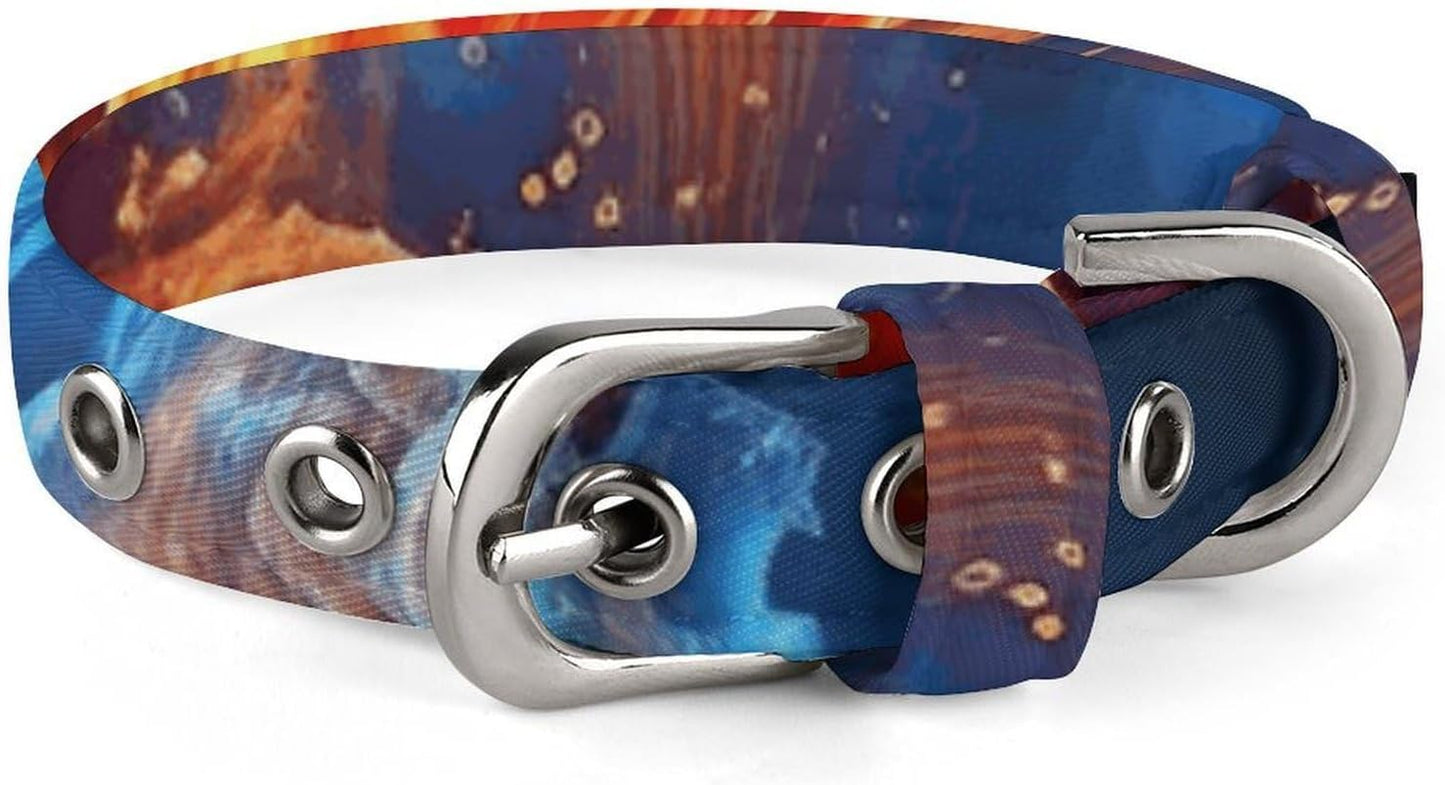 Fire and Water Heart Dog Collar with Buckle Adjustable Martingale Pet Collars Cute Female Male Puppy Collar Soft Waterproof Cat Collars for Small Medium Dogs
