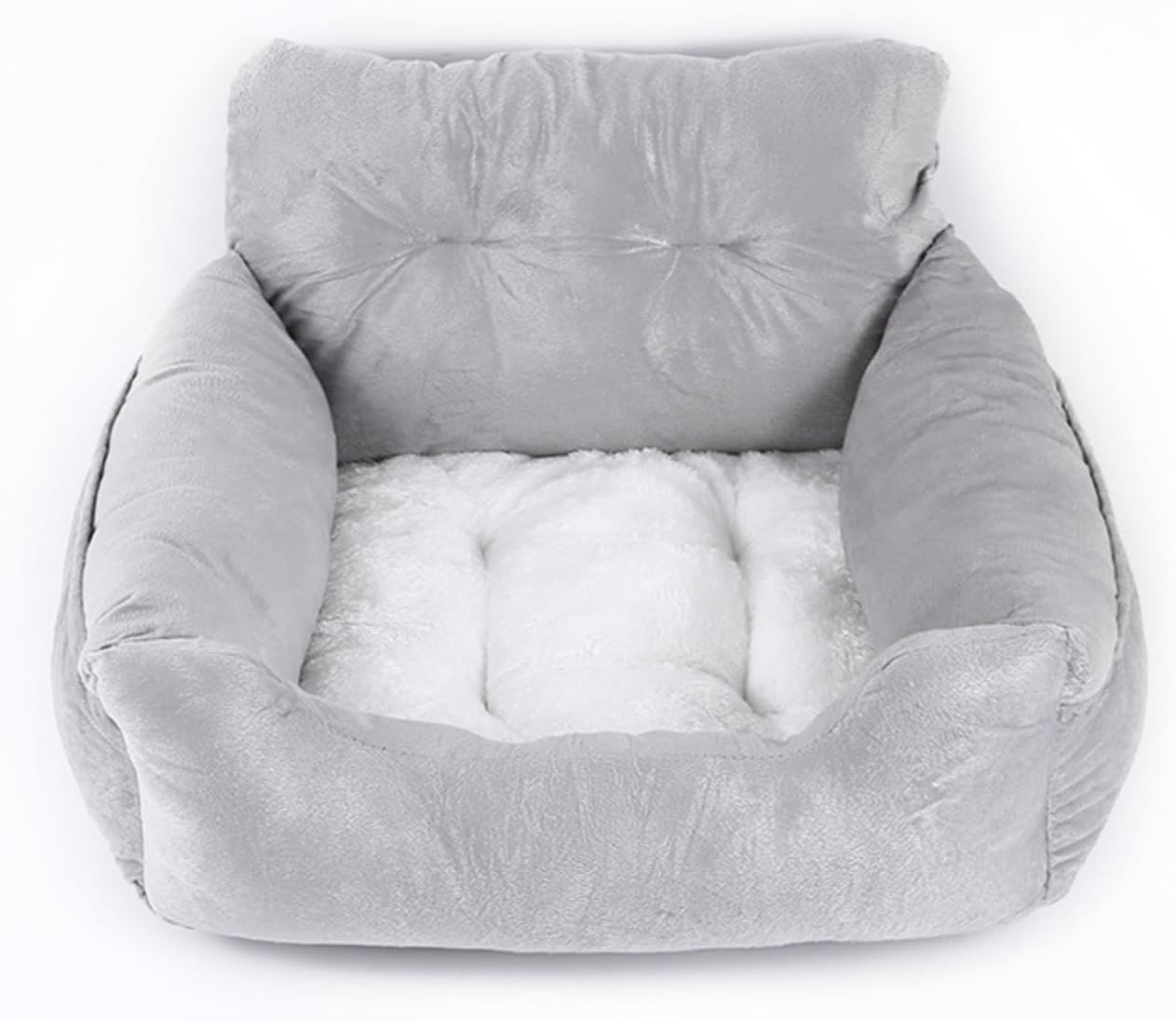 Dog Bed, Removable and Washable car Litter pet cat and Dog car Sofa Litter Suitable for Travelling. (Grey (Non-Removable))