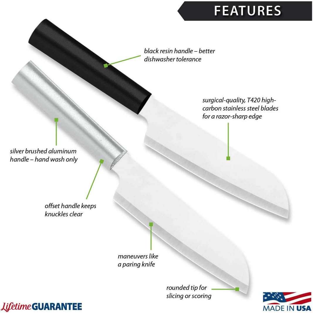 Rada Cutlery Cook’s Utility Knife (R140), 4.75" Stainless Steel Blade, Silver Handle
