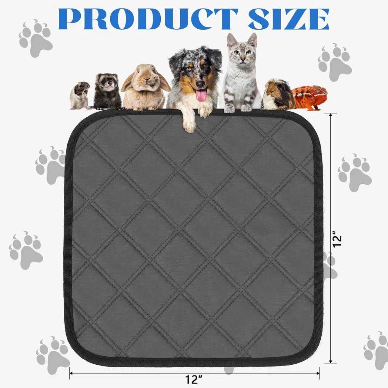 Guinea Pig Cage Liner, 8 Pack 12" x 12" Washable Guinea Pig Liner, Reusable Super Absorbent Cage Liners with Anti-Slip Backing for Small Animals, Rabbits, Hamsters, Rats