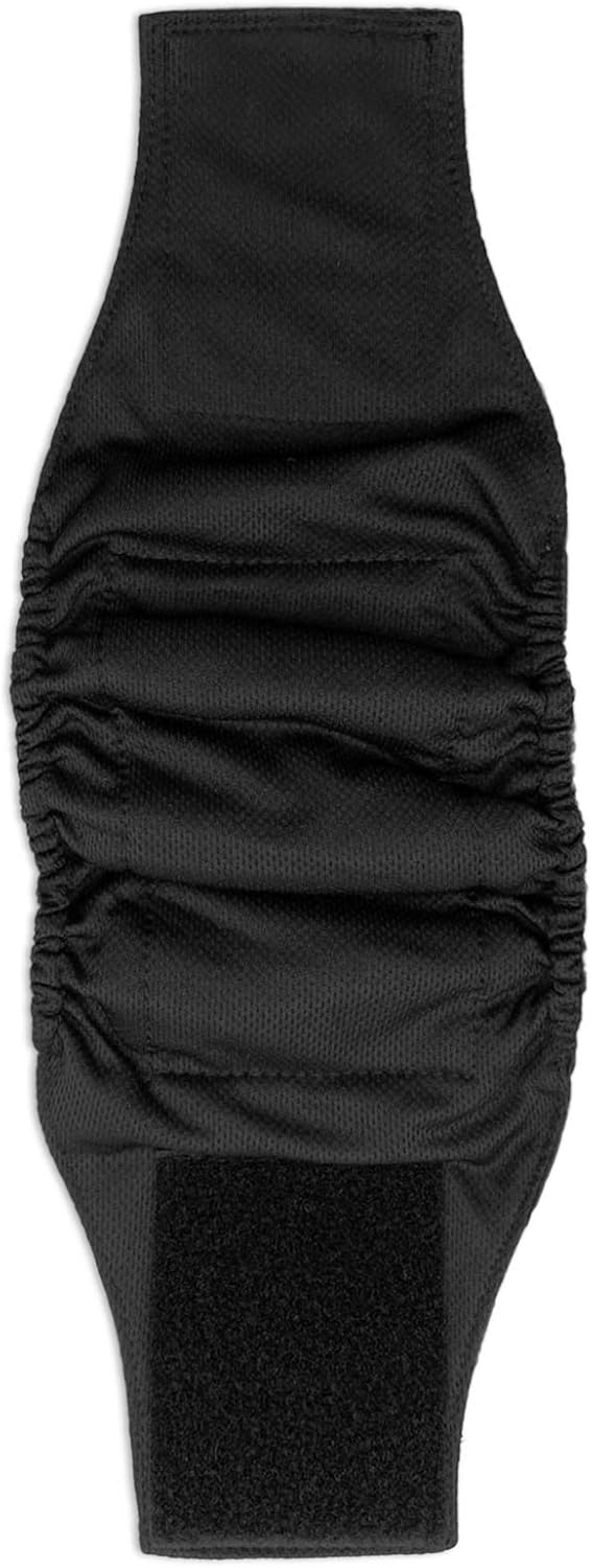 Paw Inspired 3-Count Reusable Male Dog Wraps, Washable Diapers for Male Dogs, Belly Bands for Incontinence, Surgery, Male Marking (Medium Size, Black Color with Black Lining, Pack of 3)