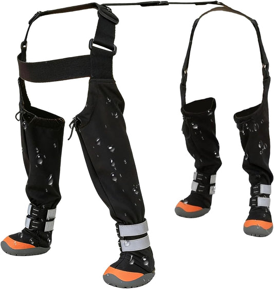 Puppy Dog Boots - Non-Slip Waterproof Footwear with Adjustable Straps | Durable Outdoor Winter Shoes with Reflective Safety Band for Cold Weather, Snow, Hiking, Walking, and Pet Adventures