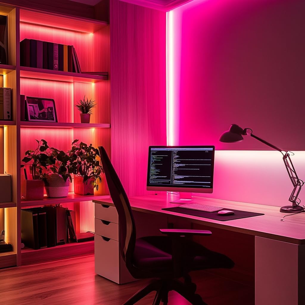 Short Led Strip Lights Pink 5V USB LED Lighting COB LED Strip Pink Flexible LED Tape Light Not Dimmable Small led, for Display Cabinet, Home DIY Lighting Room Decor TV Lights (3.28FT/1M)