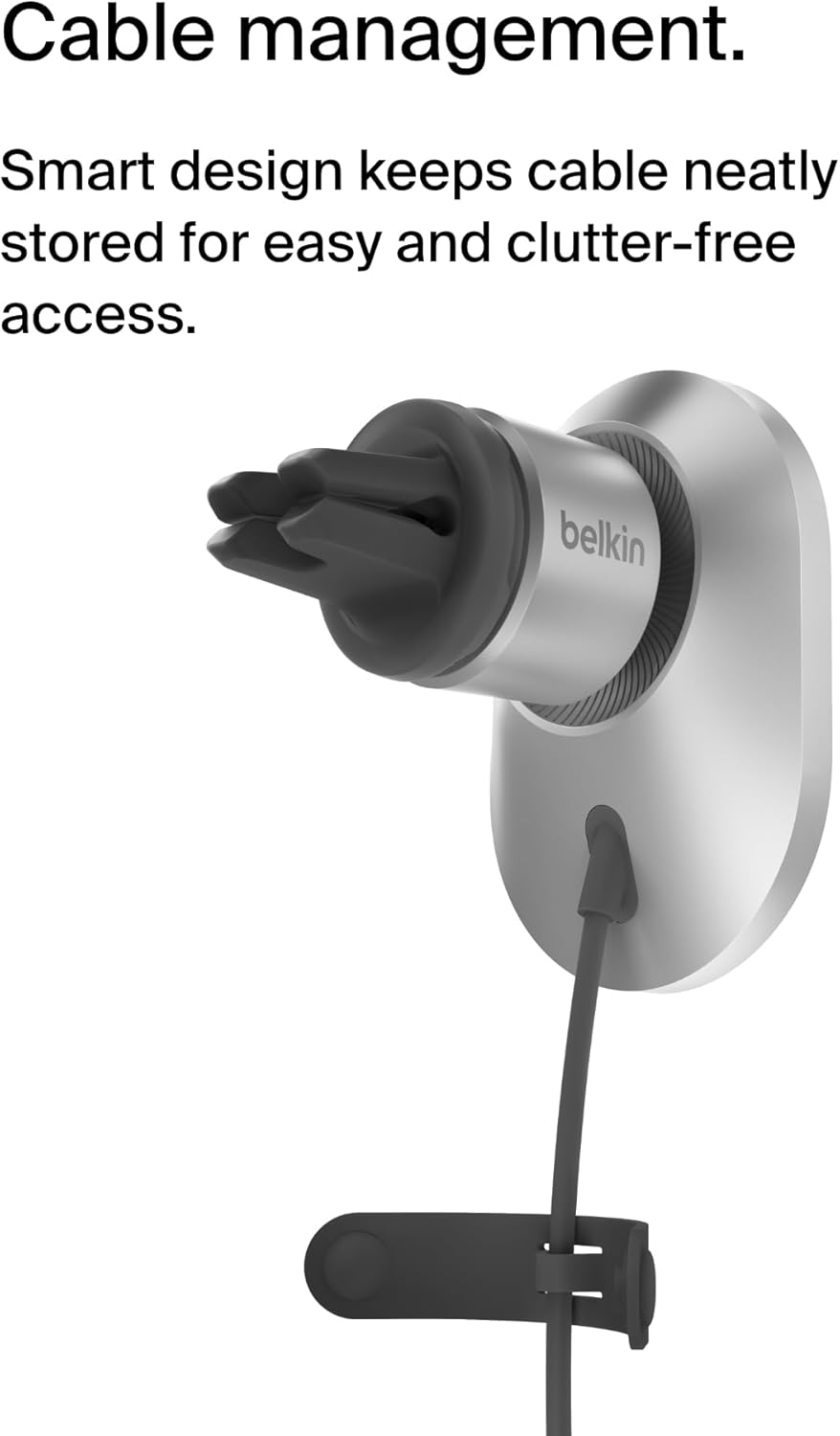 Belkin MagSafe-Compatible Wireless Car Charger 15W, Fast Charging Wireless Charger - Powerful Magnetic Vent Holder for iPhone 17, 16, 15, 14, 13 Series, Pixel 10, Secure Car Phone Mount - White