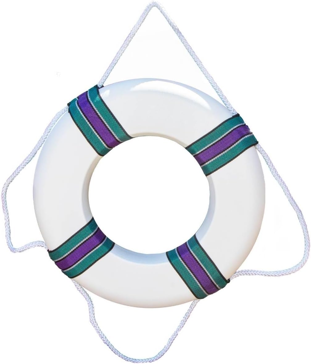 SWIMLINE HYDROTOOLS Life Preserver Ring Pool Buoy |Soft Foam Personalized Life Ring | 18" Diameter | Dual-Use Life Safety Decoration | Includes Life Preserver Surround Rope | Lightweight & Durable