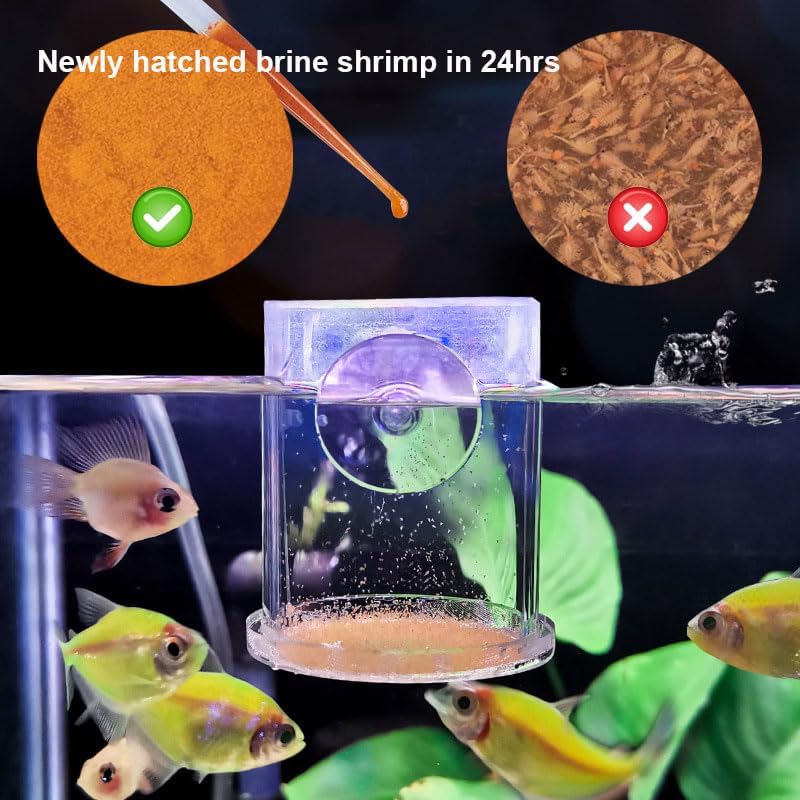 Fish Feeder, Baby Brine Shrimp Sieve,Blood Worms Feeder, Feeding Ring,Floating Food Dispenser with Suction Cup Mount & Floating Ring Set of 3 Sizes Ideal for Feeding Brine Shrimp,Blood Worms